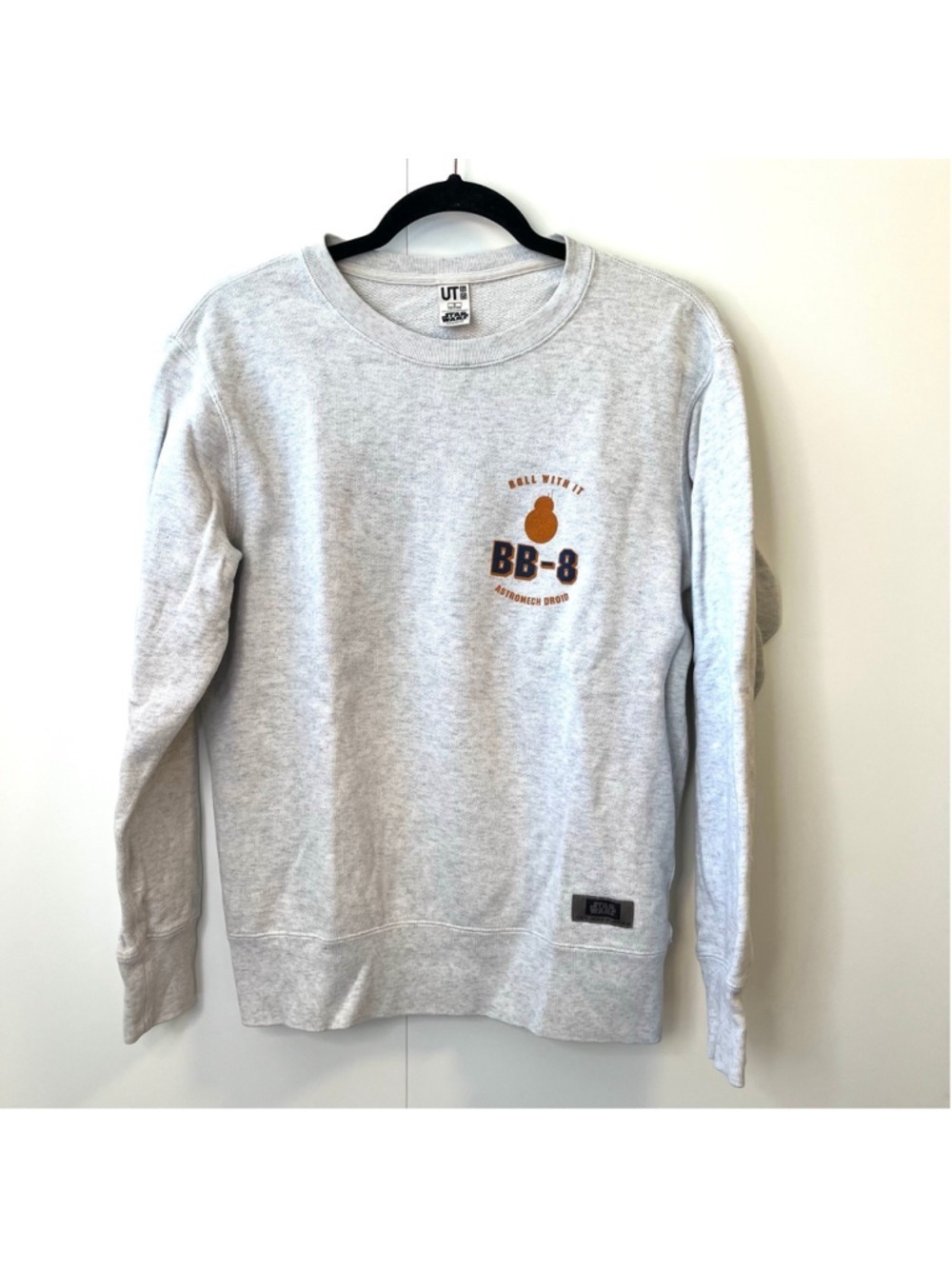 Official Star Wars x Uniqlo BB-8 Sweatshirt Light Grey Crewneck S The Last Jedi